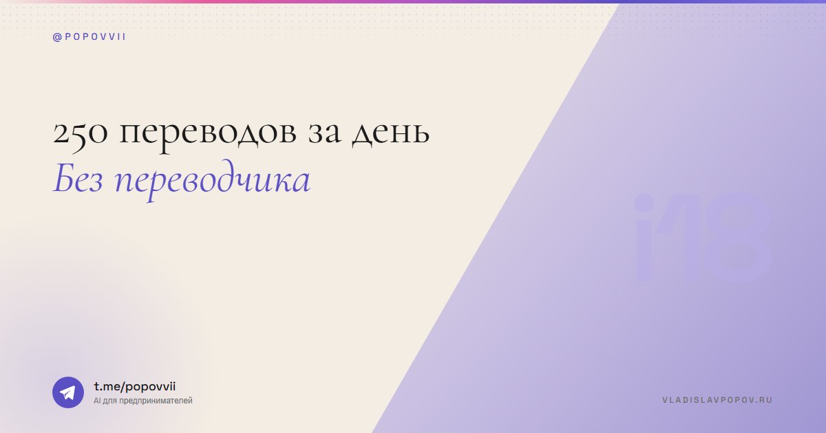 250 переводов за один день. Без переводчика