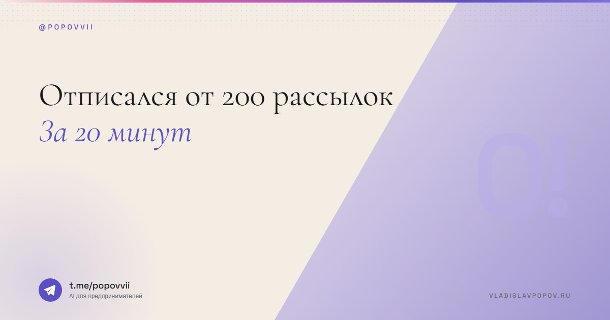 Отписался от 200 рассылок. За 20 минут